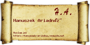 Hanuszek Ariadné névjegykártya